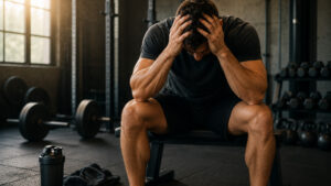 Fitness coach mid-session reviewing cues — coach boredom prevention personal trainer burnout